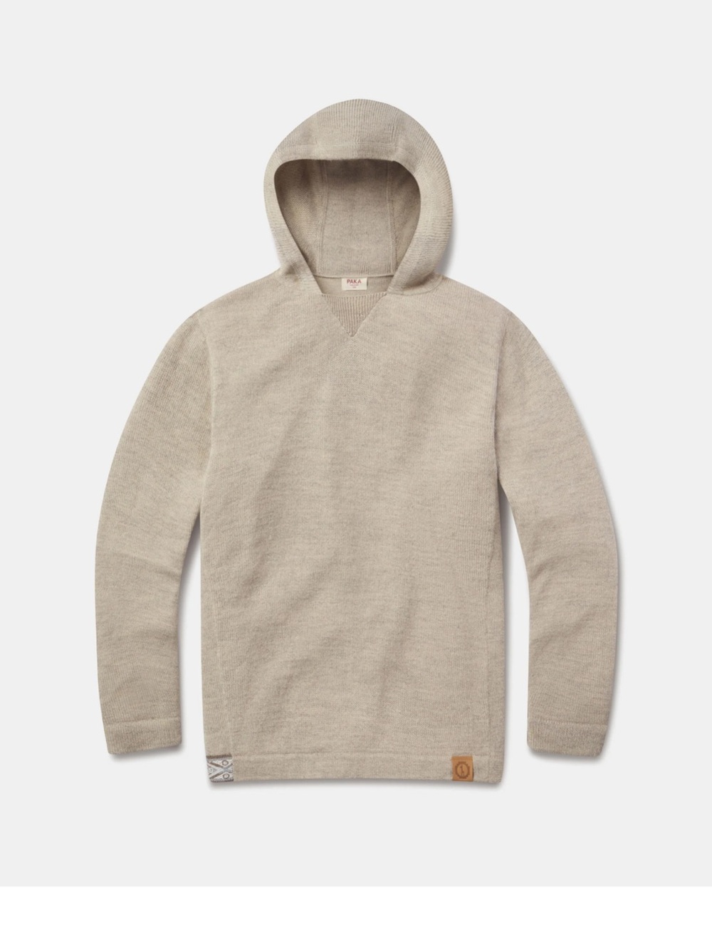 Men's Hooded Knit Pullover Sweater Jacket - Cream